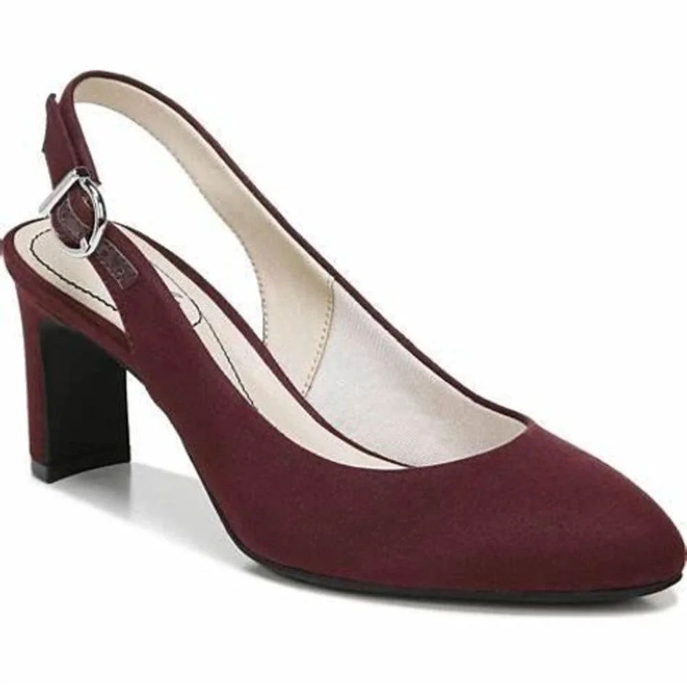 LifeStride Gigi Slingback Heels Women's Size 8M Burgundy New in Box - Picture 1 of 1